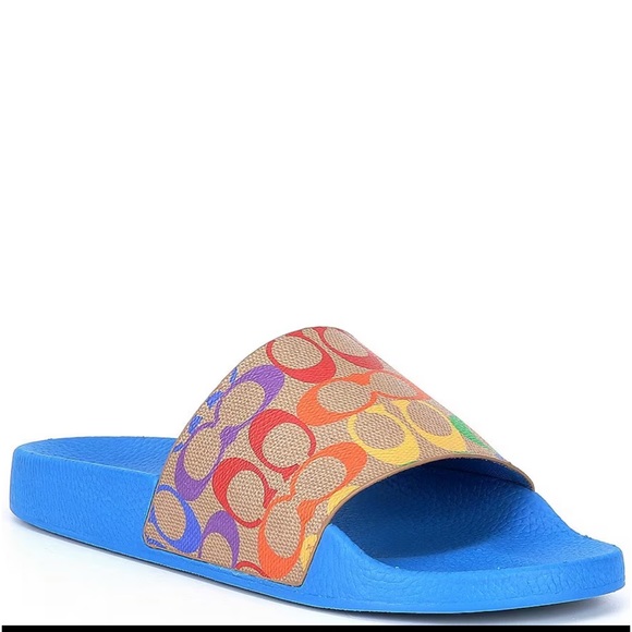 New COACH
Men's Signature Rainbow Logo Print Slides - Picture 1 of 10